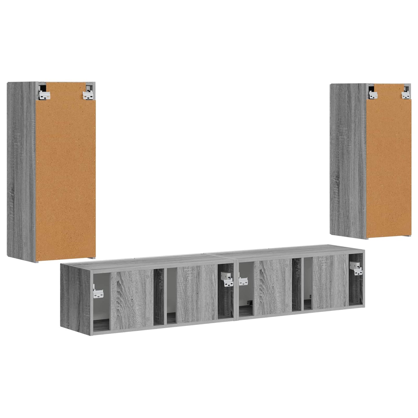 TV Wandkast Set Wandgemonteerd 4 pcs Grijs Sonoma Bewerkt hout is nu te koop bij PeponiXL, paradijselijk wonen!
