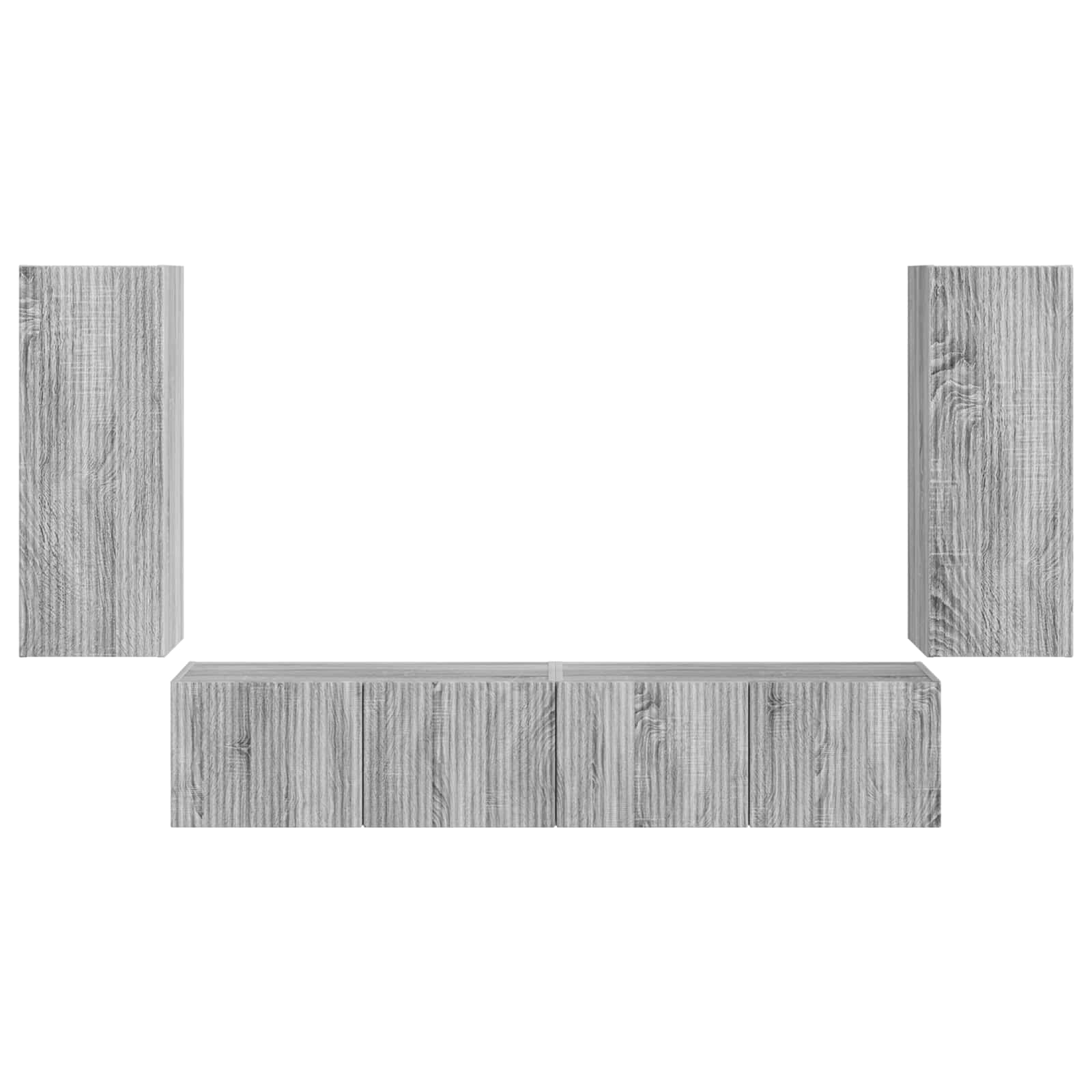 TV Wandkast Set Wandgemonteerd 4 pcs Grijs Sonoma Bewerkt hout is nu te koop bij PeponiXL, paradijselijk wonen!