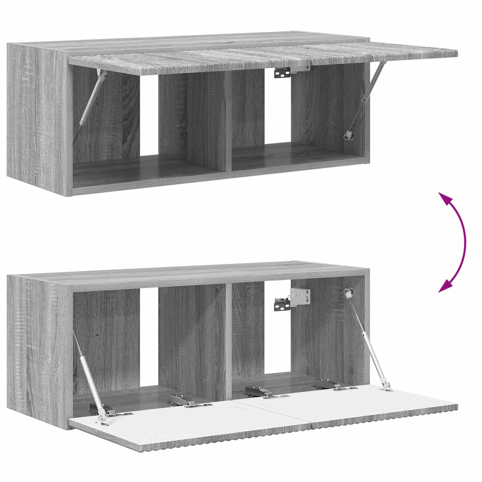 TV Wandkast Set Wandgemonteerd 4 pcs Grijs Sonoma Bewerkt hout is nu te koop bij PeponiXL, paradijselijk wonen!