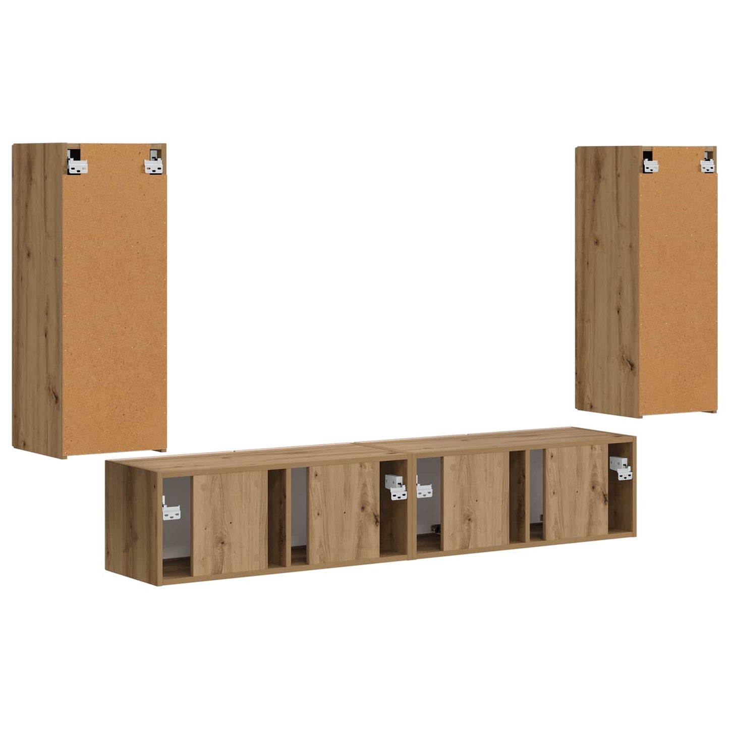 TV Wandkast Set Wandgemonteerd 4 pcs Artisan Eiken Bewerkt hout is nu te koop bij PeponiXL, paradijselijk wonen!