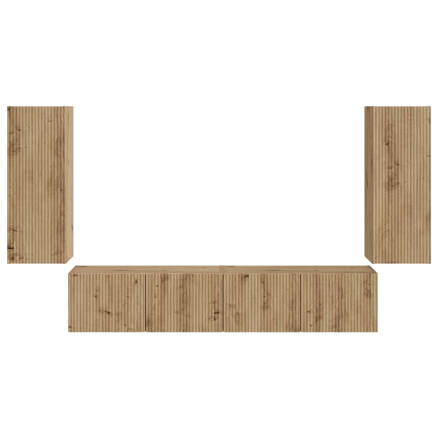 TV Wandkast Set Wandgemonteerd 4 pcs Artisan Eiken Bewerkt hout is nu te koop bij PeponiXL, paradijselijk wonen!