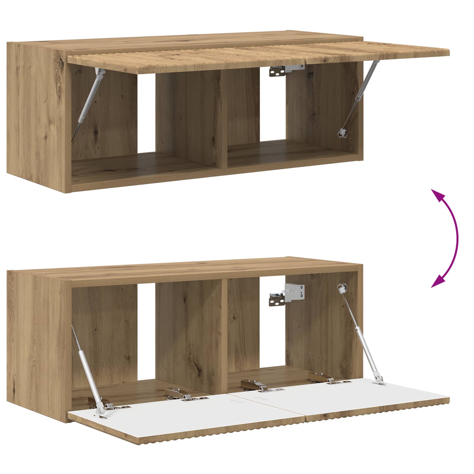 TV Wandkast Set Wandgemonteerd 4 pcs Artisan Eiken Bewerkt hout is nu te koop bij PeponiXL, paradijselijk wonen!