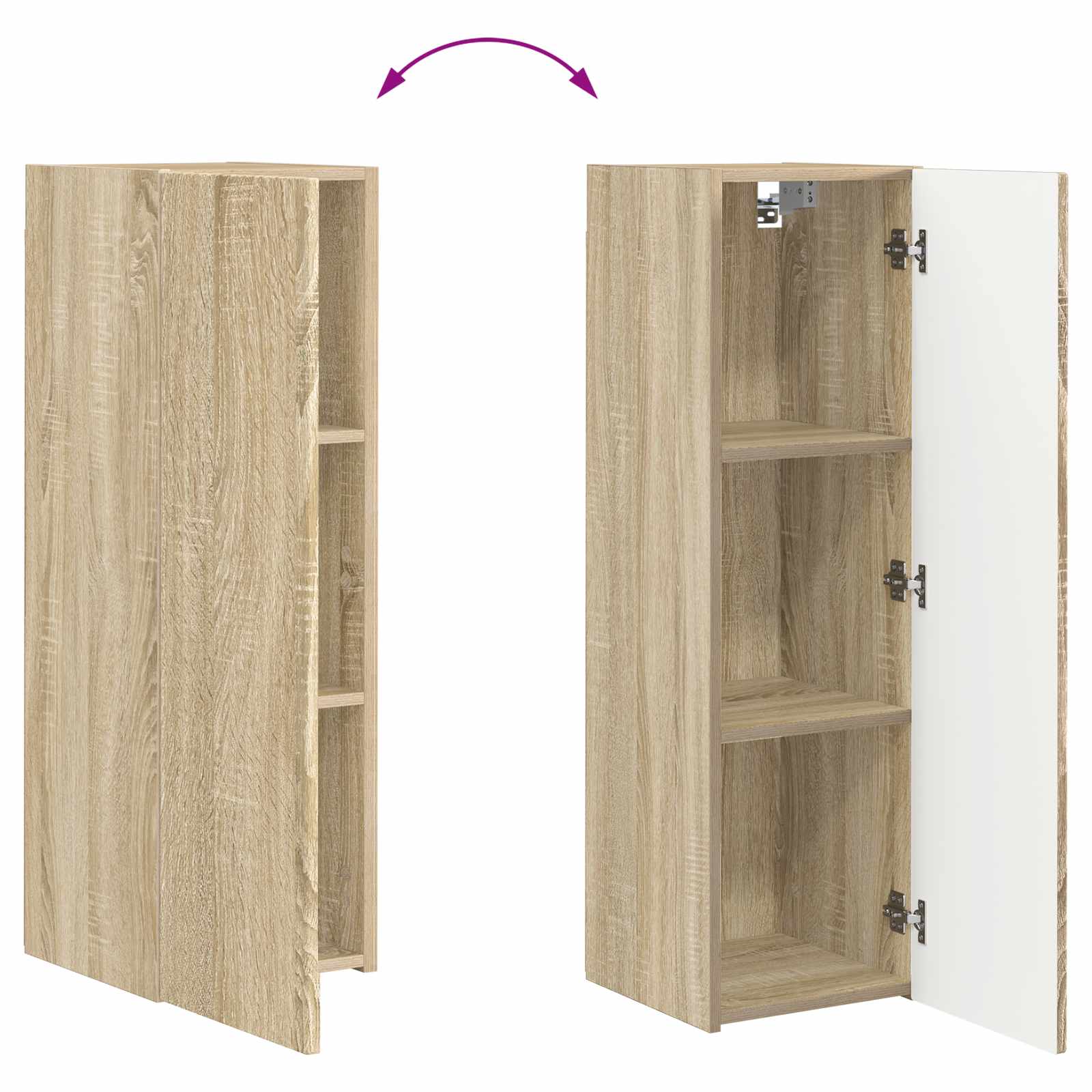 TV Wandkast Set Wandgemonteerd 4 pcs Sonoma Eiken Bewerkt hout is nu te koop bij PeponiXL, paradijselijk wonen!