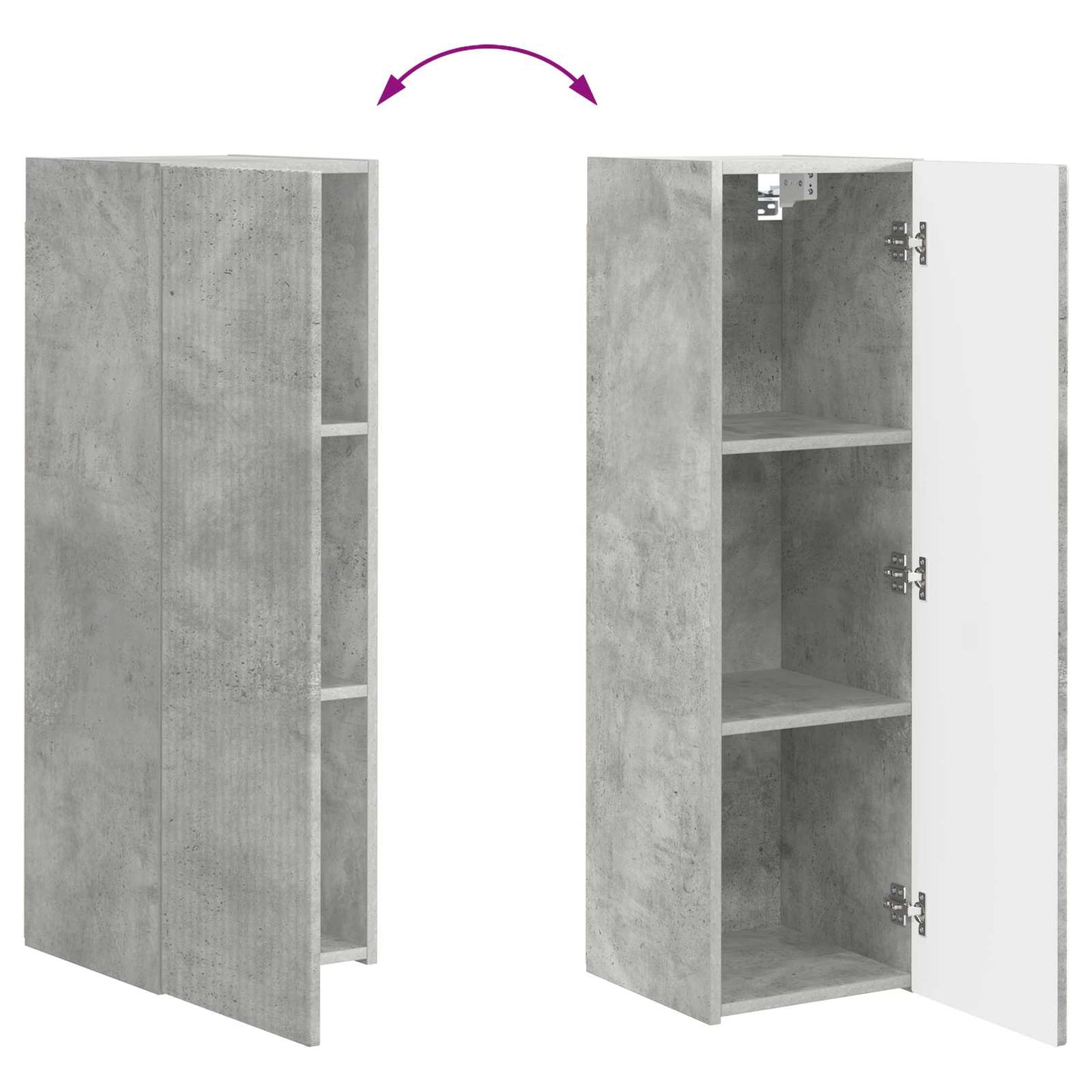 TV Wandkast Set Wandgemonteerd 4 pcs Beton Grijs Bewerkt hout is nu te koop bij PeponiXL, paradijselijk wonen!