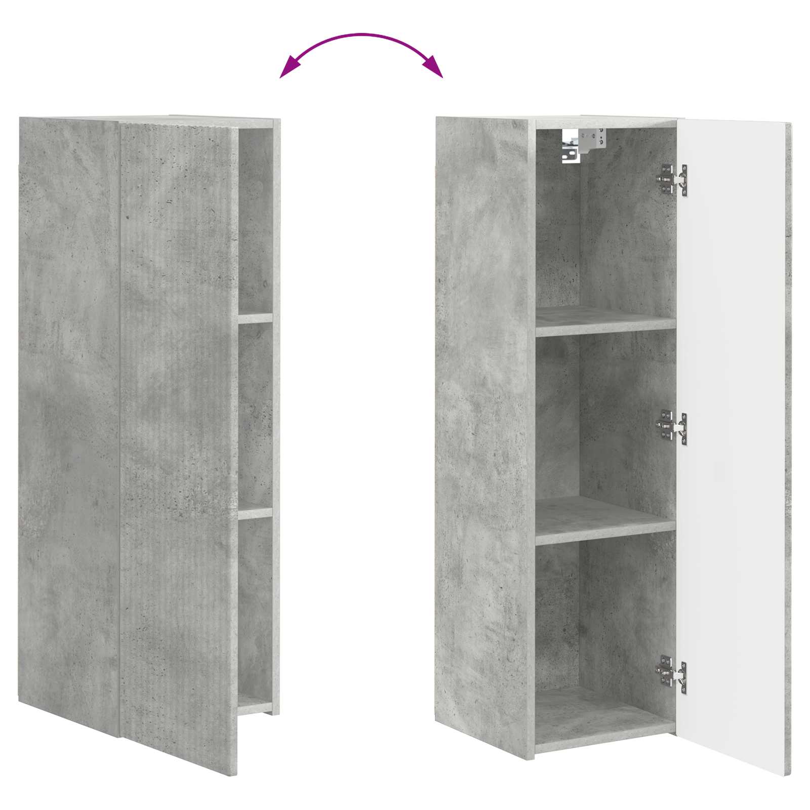 TV Wandkast Set Wandgemonteerd 4 pcs Beton Grijs Bewerkt hout is nu te koop bij PeponiXL, paradijselijk wonen!