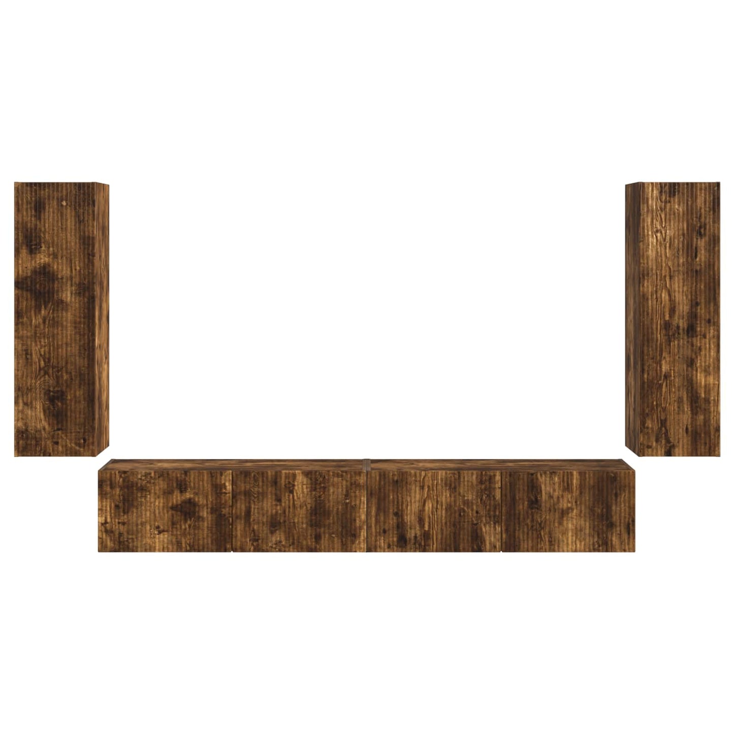 TV Wandkast Set Wandgemonteerd 4 pcs Gerookt eiken Bewerkt hout is nu te koop bij PeponiXL, paradijselijk wonen!
