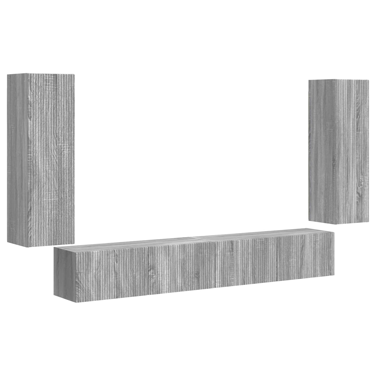 TV Wandkast Set Wandgemonteerd 4 pcs Grijs Sonoma Bewerkt hout is nu te koop bij PeponiXL, paradijselijk wonen!