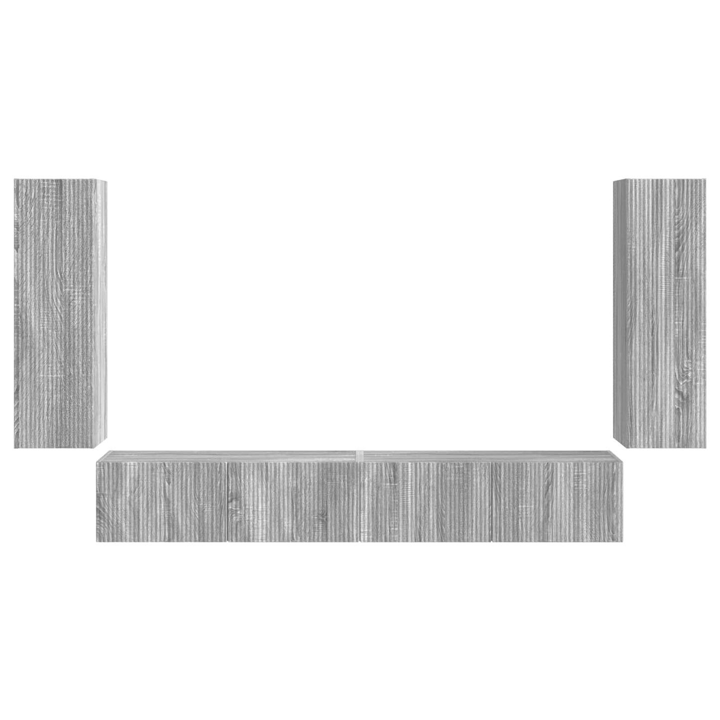 TV Wandkast Set Wandgemonteerd 4 pcs Grijs Sonoma Bewerkt hout is nu te koop bij PeponiXL, paradijselijk wonen!
