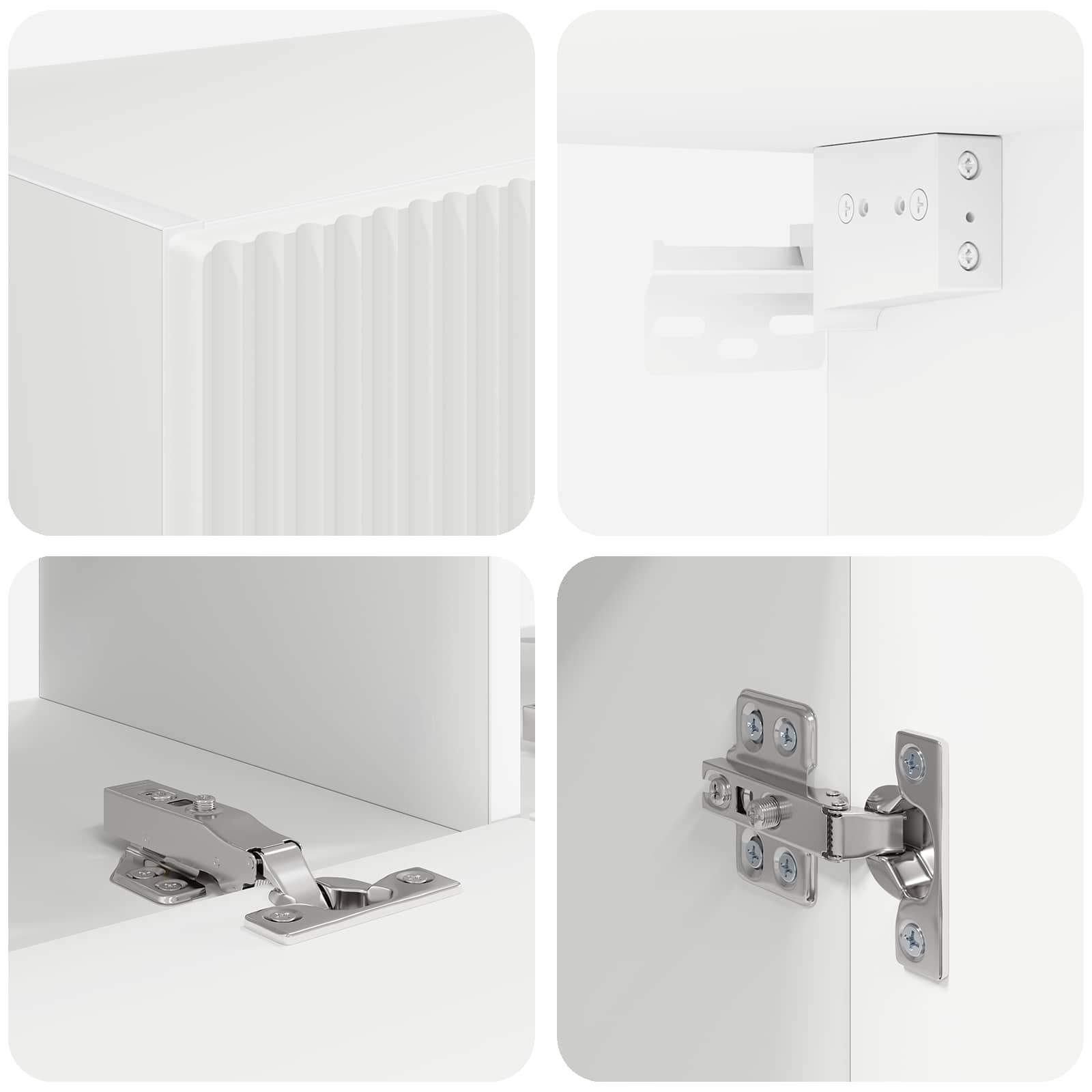 TV Wandkast Set Wandgemonteerd 6 pcs Wit is nu te koop bij PeponiXL, paradijselijk wonen!