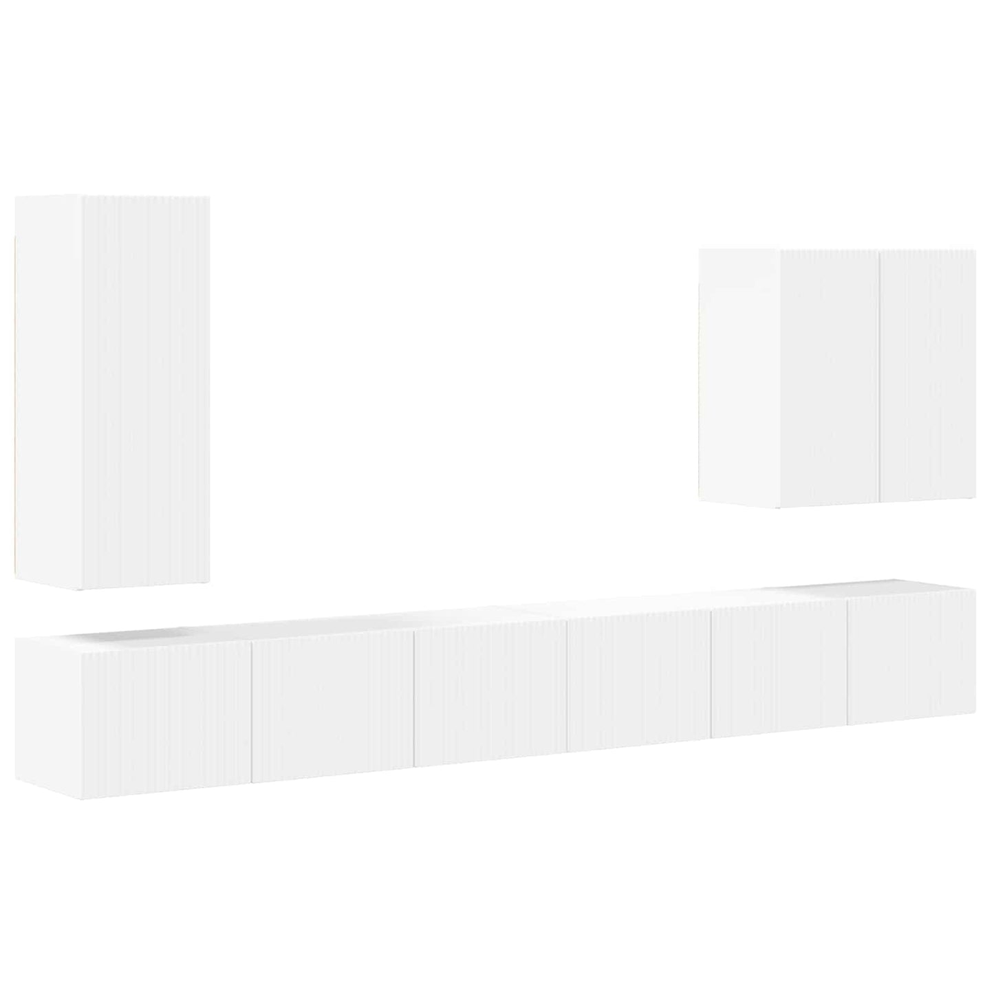 TV Wandkast Set Wandgemonteerd 6 pcs Wit is nu te koop bij PeponiXL, paradijselijk wonen!
