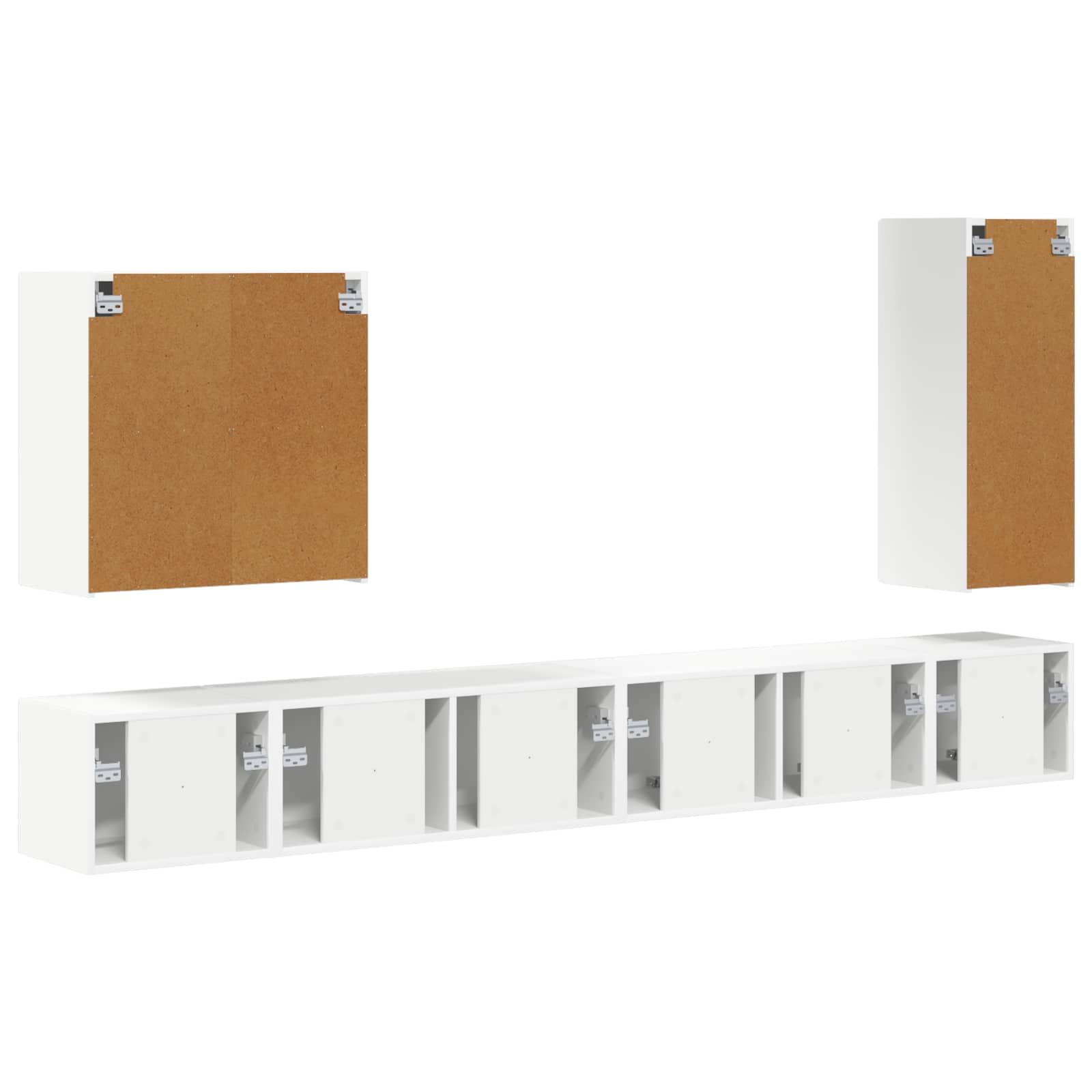 TV Wandkast Set Wandgemonteerd 6 pcs Wit is nu te koop bij PeponiXL, paradijselijk wonen!