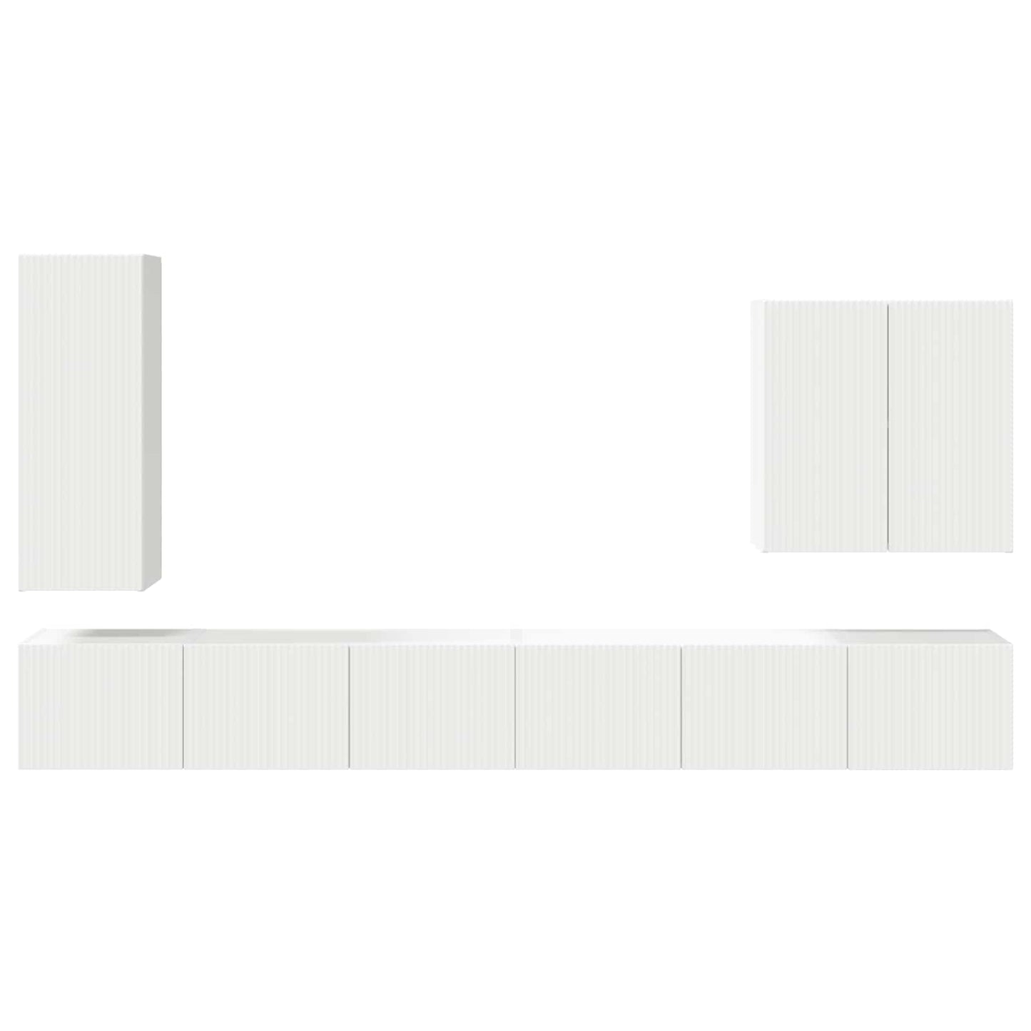 TV Wandkast Set Wandgemonteerd 6 pcs Wit is nu te koop bij PeponiXL, paradijselijk wonen!