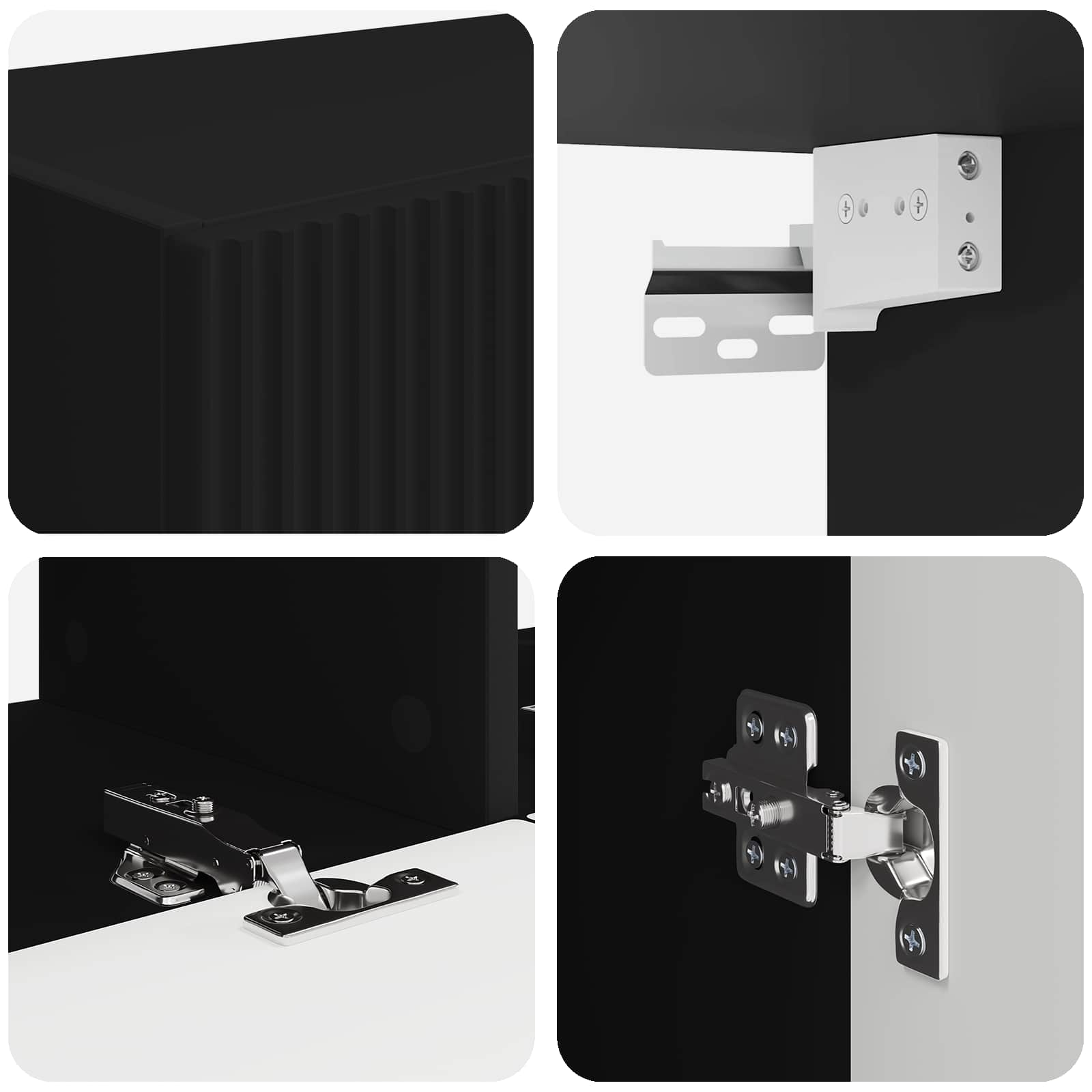 TV Wandkast Set Wandgemonteerd 6 pcs Zwart is nu te koop bij PeponiXL, paradijselijk wonen!