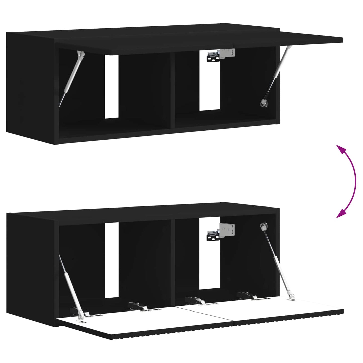 TV Wandkast Set Wandgemonteerd 6 pcs Zwart is nu te koop bij PeponiXL, paradijselijk wonen!