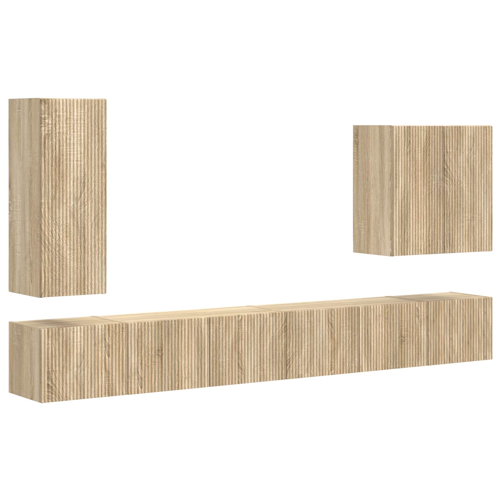 TV Wandkast Set Wandgemonteerd 6 pcs Sonoma Eiken is nu te koop bij PeponiXL, paradijselijk wonen!