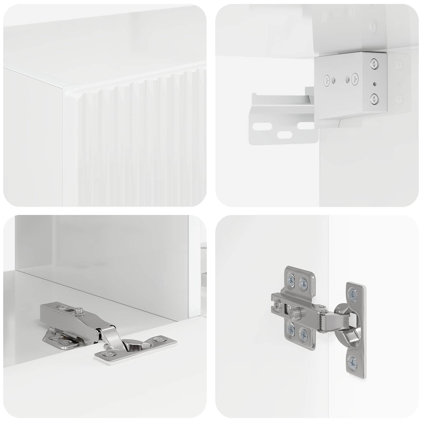 TV Wandkast Set Wandgemonteerd 6 pcs Hoogglans wit is nu te koop bij PeponiXL, paradijselijk wonen!