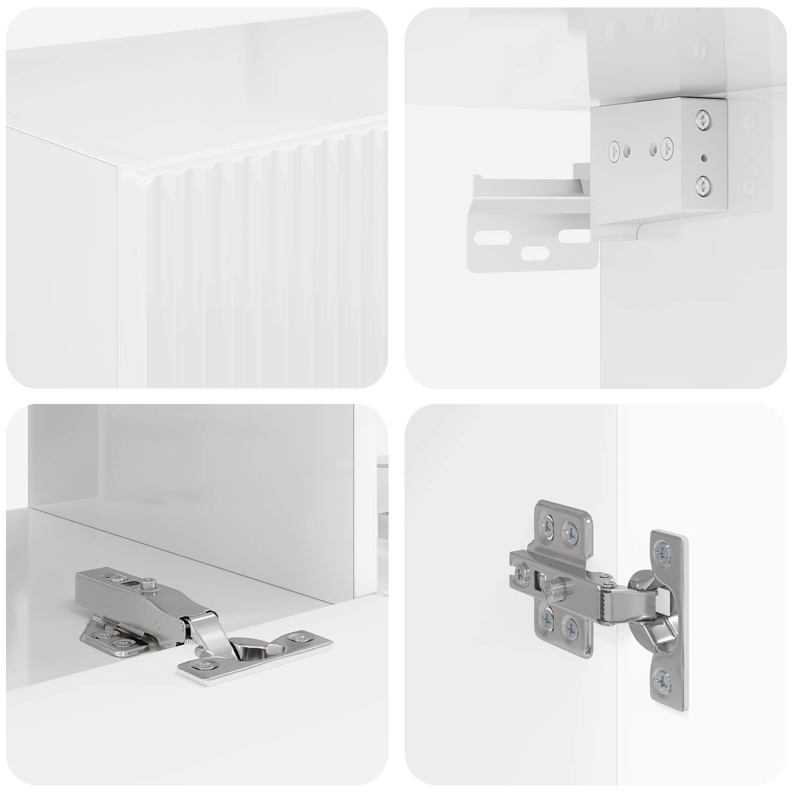 TV Wandkast Set Wandgemonteerd 6 pcs Hoogglans wit is nu te koop bij PeponiXL, paradijselijk wonen!