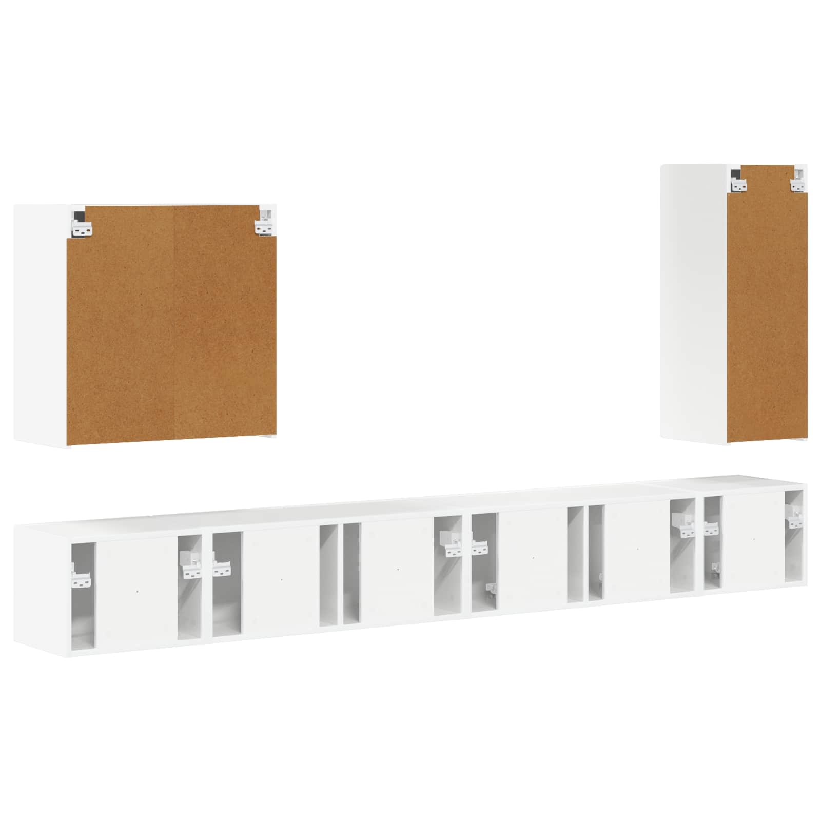 TV Wandkast Set Wandgemonteerd 6 pcs Hoogglans wit is nu te koop bij PeponiXL, paradijselijk wonen!
