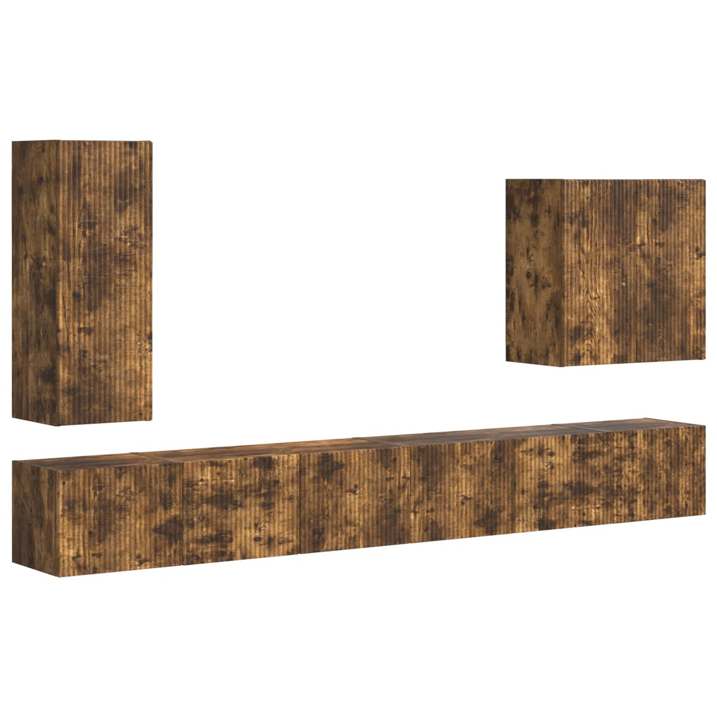 TV Wandkast Set Wandgemonteerd 6 pcs Gerookt eiken is nu te koop bij PeponiXL, paradijselijk wonen!