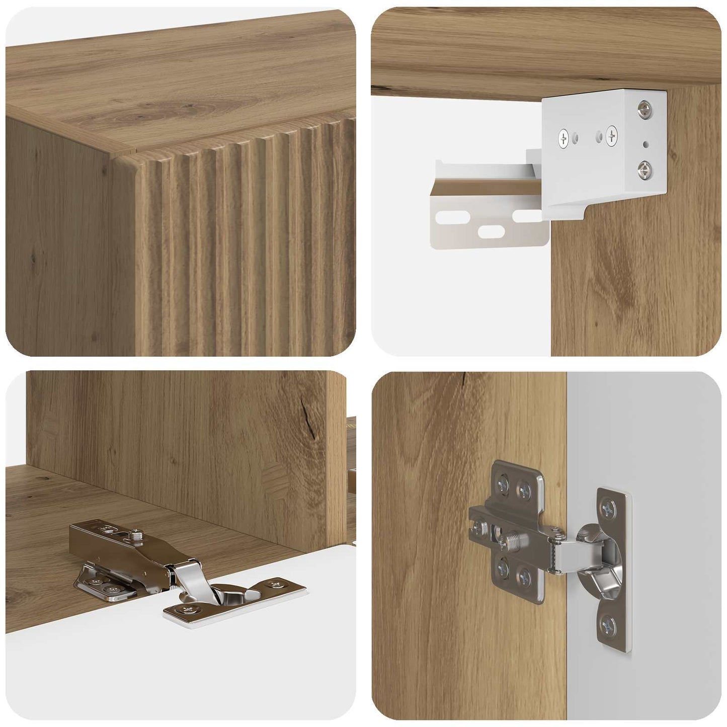 TV Wandkast Set Wandgemonteerd 6 pcs Artisan Eiken is nu te koop bij PeponiXL, paradijselijk wonen!