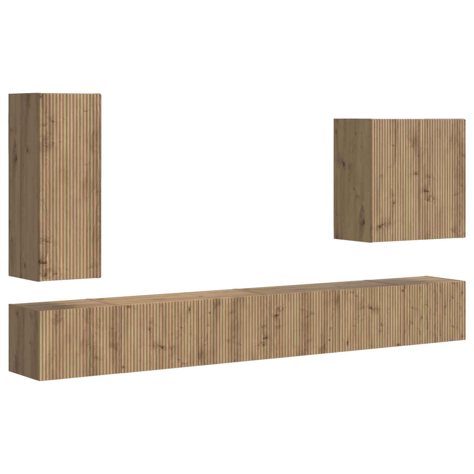 TV Wandkast Set Wandgemonteerd 6 pcs Artisan Eiken is nu te koop bij PeponiXL, paradijselijk wonen!
