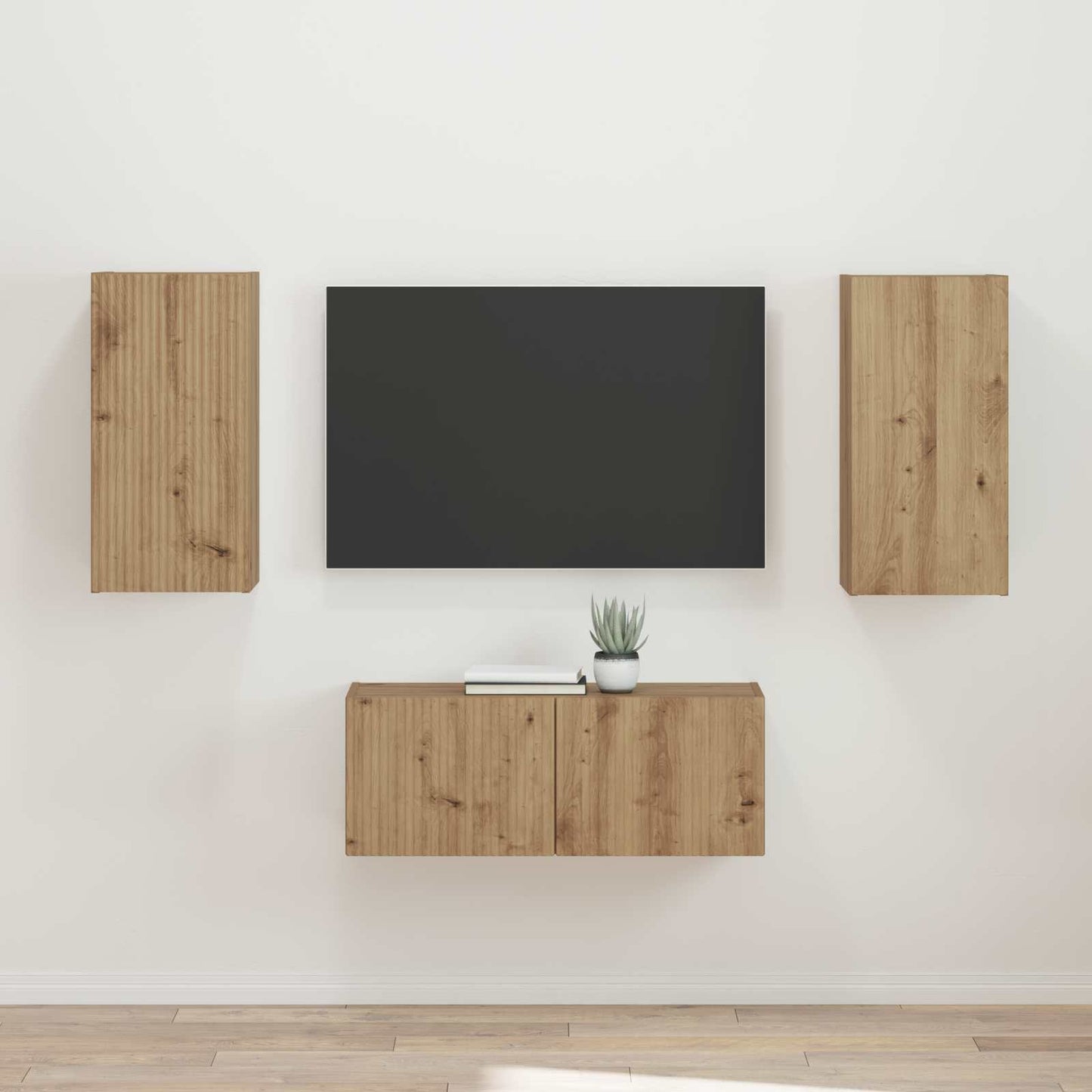Tv-meubelset 2 pcs Artisan Eiken Bewerkt hout is nu te koop bij PeponiXL, paradijselijk wonen!