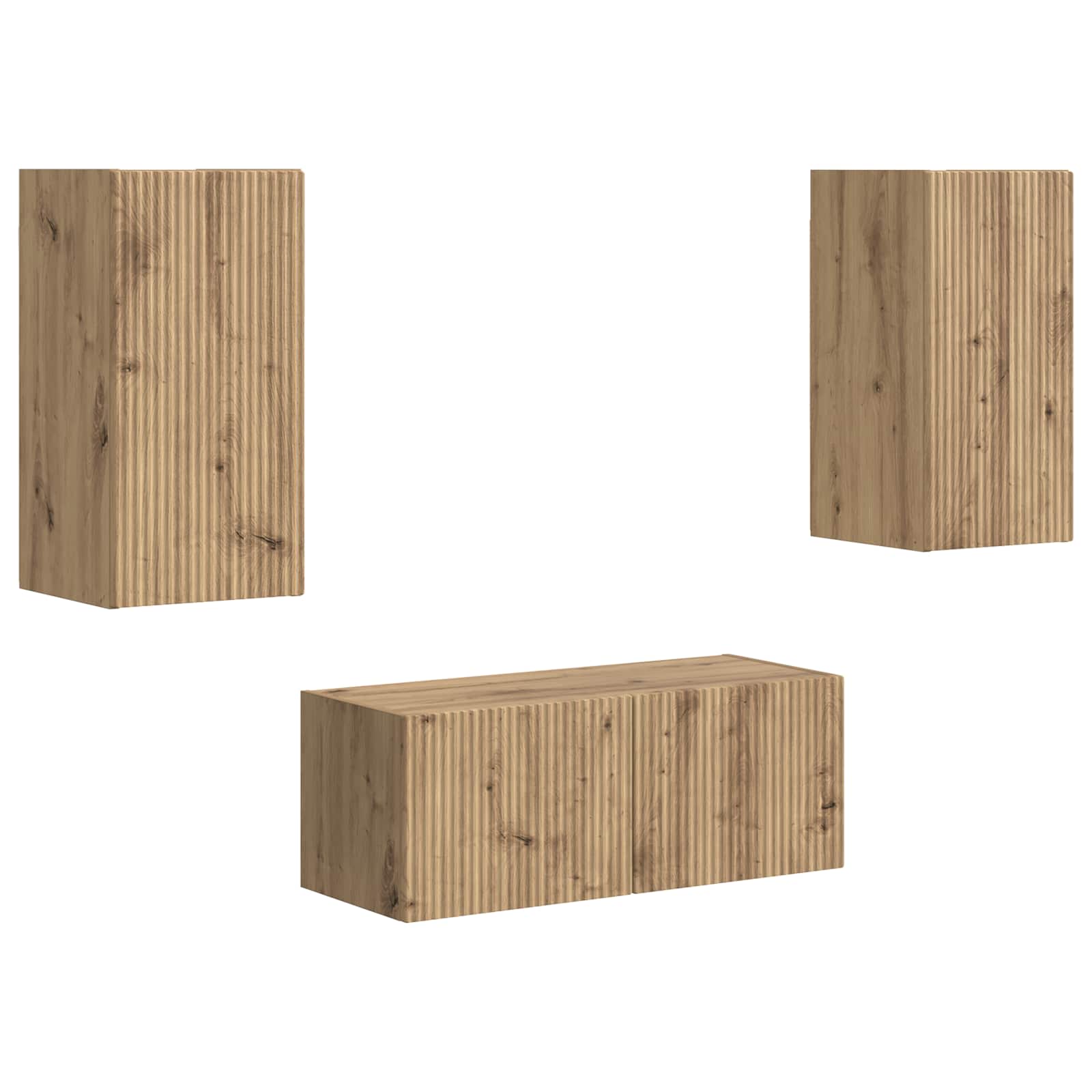 Tv-meubelset 2 pcs Artisan Eiken Bewerkt hout is nu te koop bij PeponiXL, paradijselijk wonen!