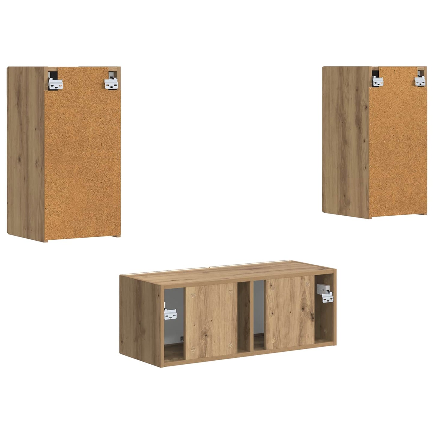 Tv-meubelset 2 pcs Artisan Eiken Bewerkt hout is nu te koop bij PeponiXL, paradijselijk wonen!