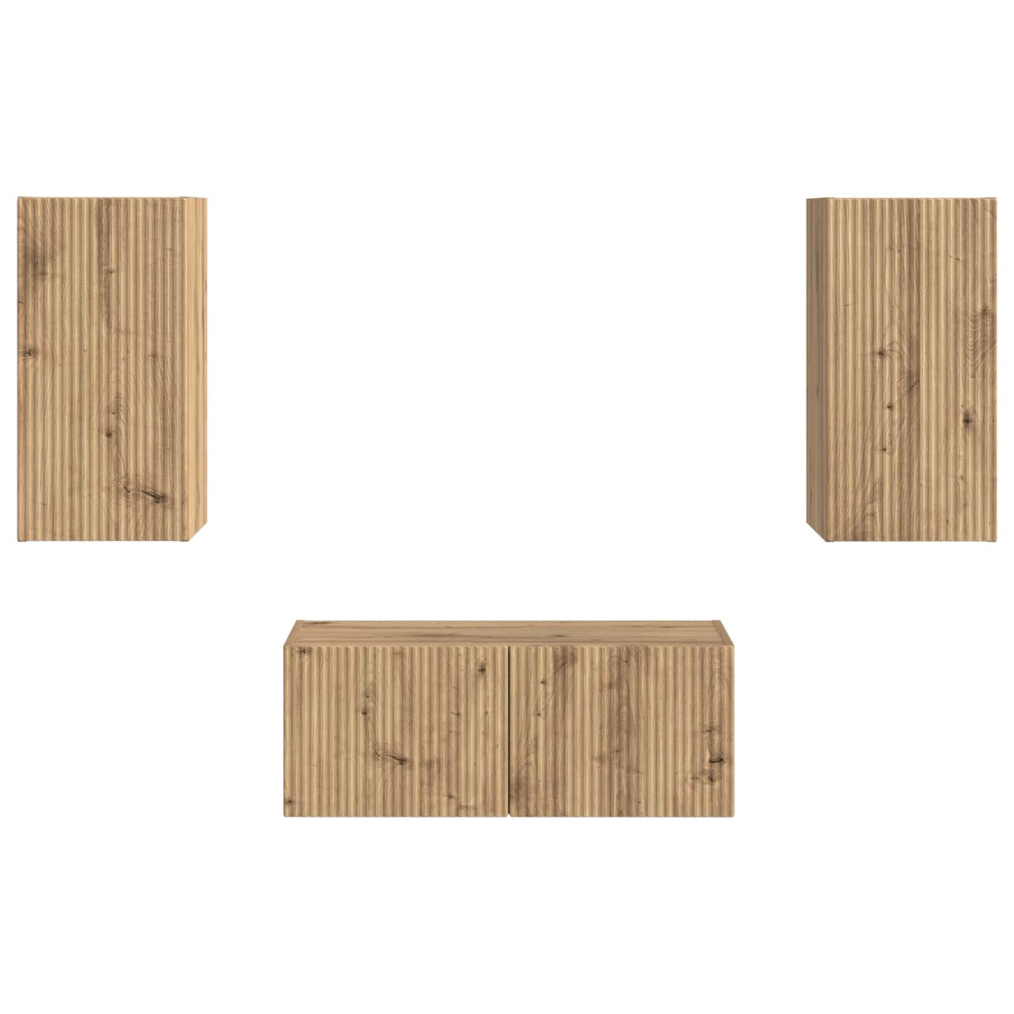 Tv-meubelset 2 pcs Artisan Eiken Bewerkt hout is nu te koop bij PeponiXL, paradijselijk wonen!