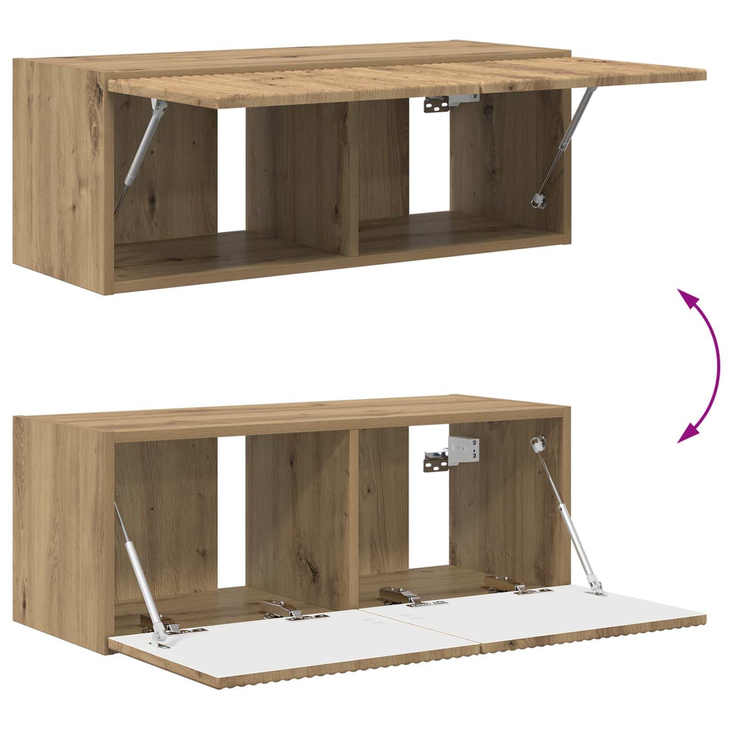 Tv-meubelset 2 pcs Artisan Eiken Bewerkt hout is nu te koop bij PeponiXL, paradijselijk wonen!