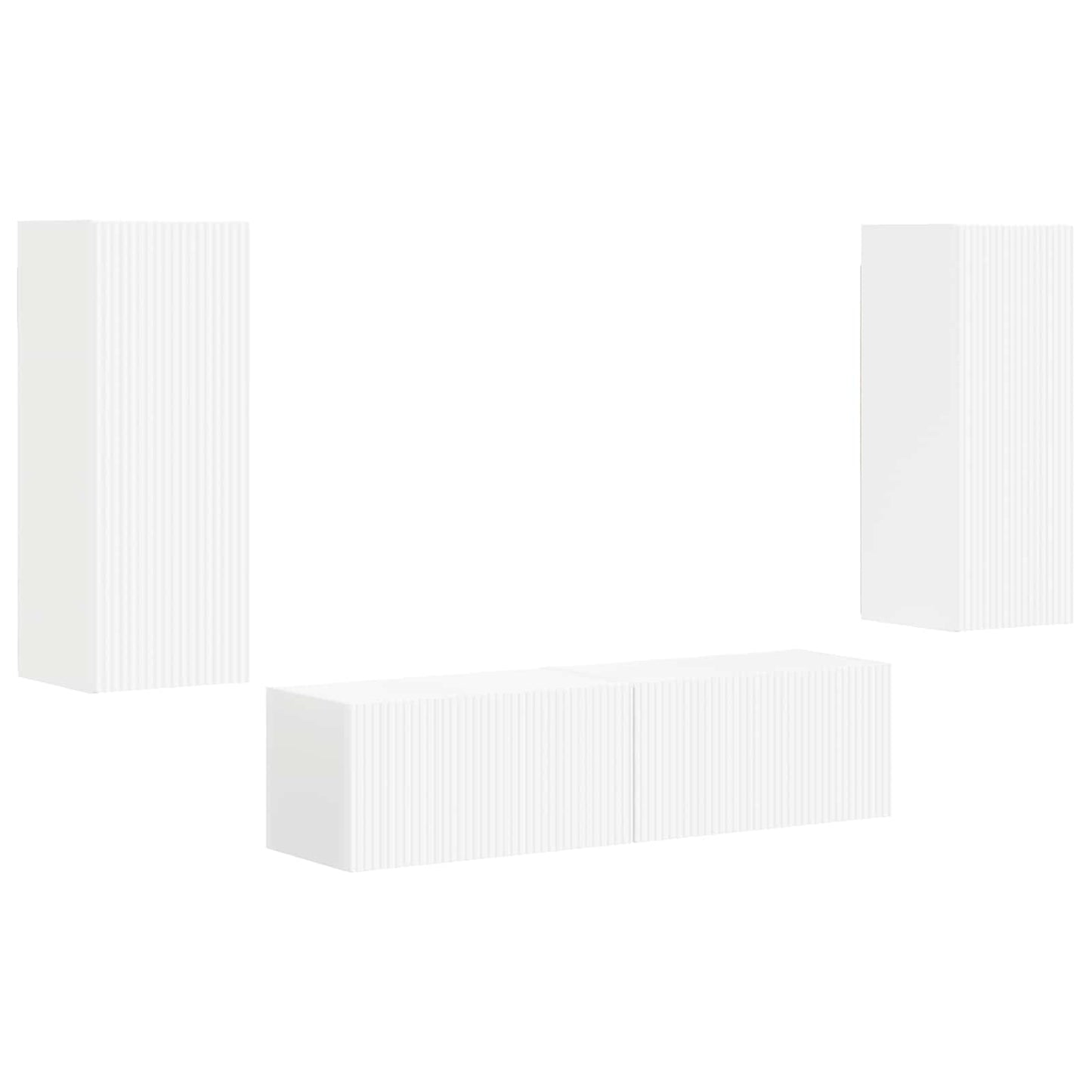 Tv-meubelset Wandgemonteerd 2 pcs Wit Bewerkt hout is nu te koop bij PeponiXL, paradijselijk wonen!