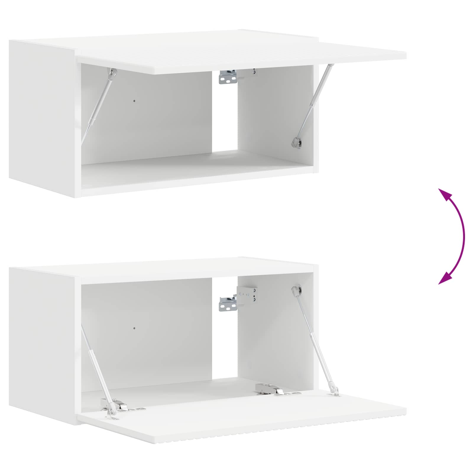 Tv-meubelset Wandgemonteerd 2 pcs Wit Bewerkt hout is nu te koop bij PeponiXL, paradijselijk wonen!