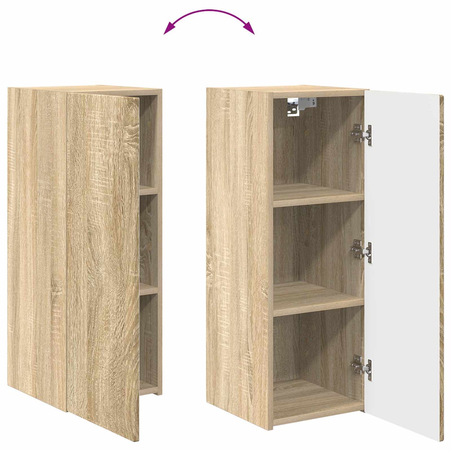 Tv-meubelset Wandgemonteerd 2 pcs Sonoma Eiken Bewerkt hout is nu te koop bij PeponiXL, paradijselijk wonen!