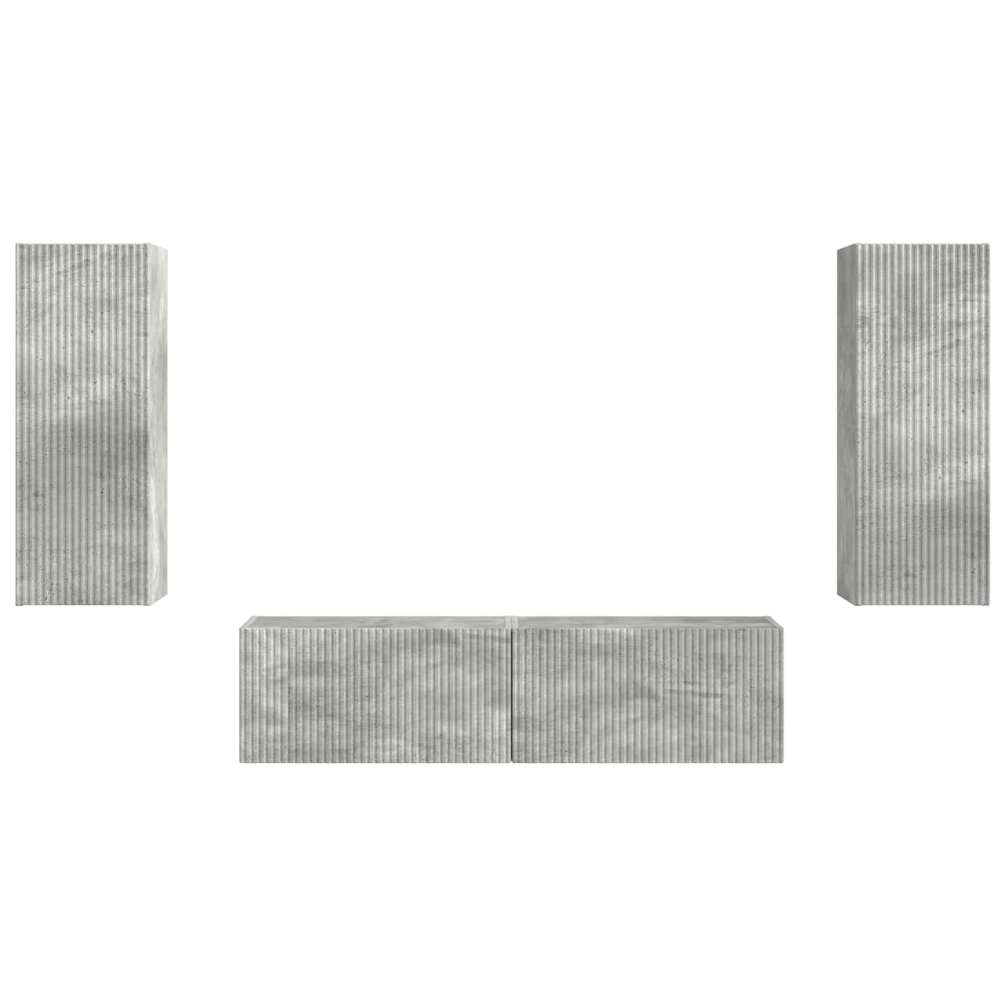 Tv-meubelset Wandgemonteerd 2 pcs Beton Grijs Bewerkt hout is nu te koop bij PeponiXL, paradijselijk wonen!