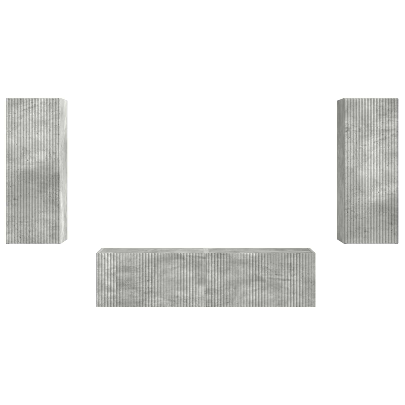 Tv-meubelset Wandgemonteerd 2 pcs Beton Grijs Bewerkt hout is nu te koop bij PeponiXL, paradijselijk wonen!