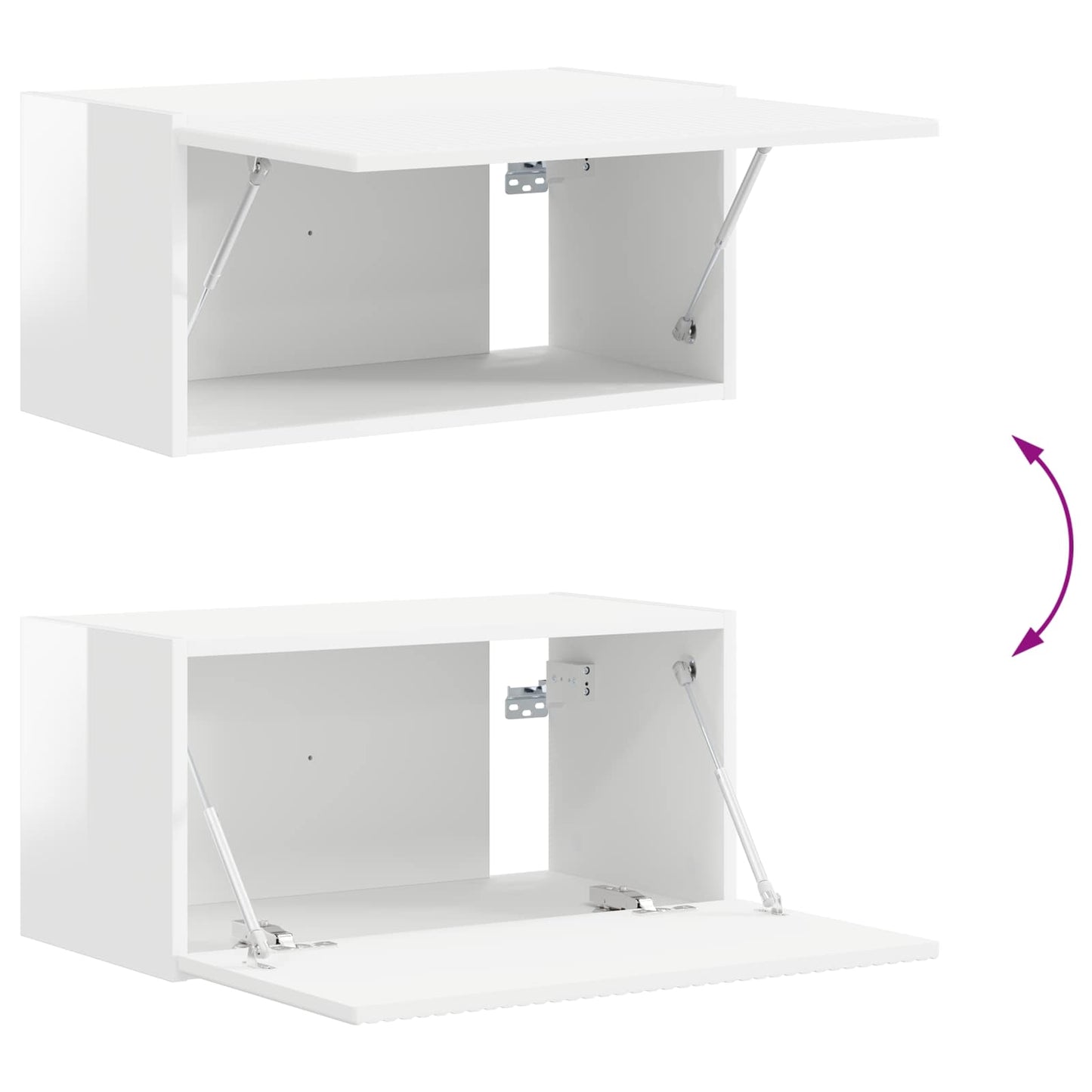 Tv-meubelset Wandgemonteerd 2 pcs Hoogglans wit Bewerkt hout is nu te koop bij PeponiXL, paradijselijk wonen!