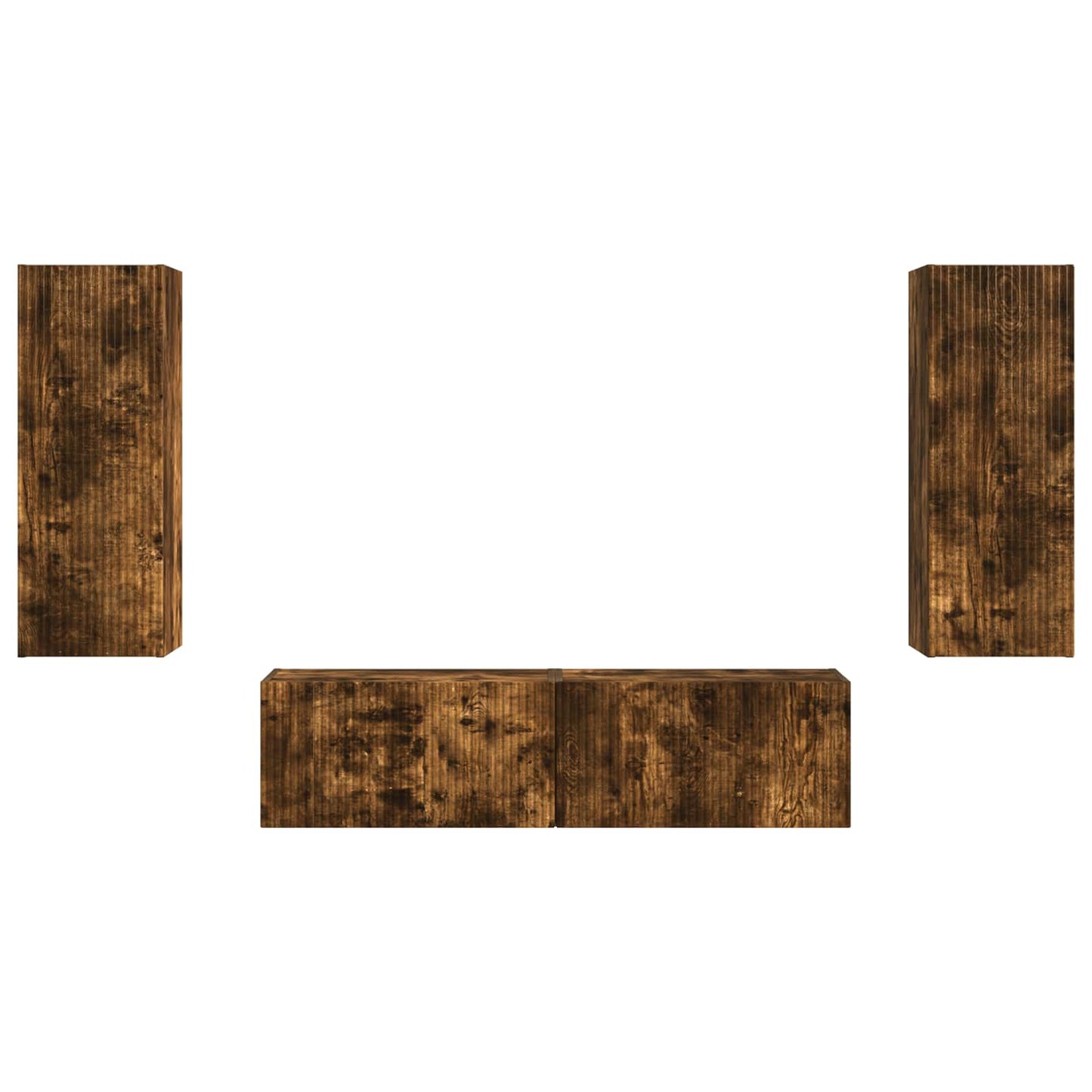 Tv-meubelset Wandgemonteerd 2 pcs Gerookt eiken Bewerkt hout is nu te koop bij PeponiXL, paradijselijk wonen!