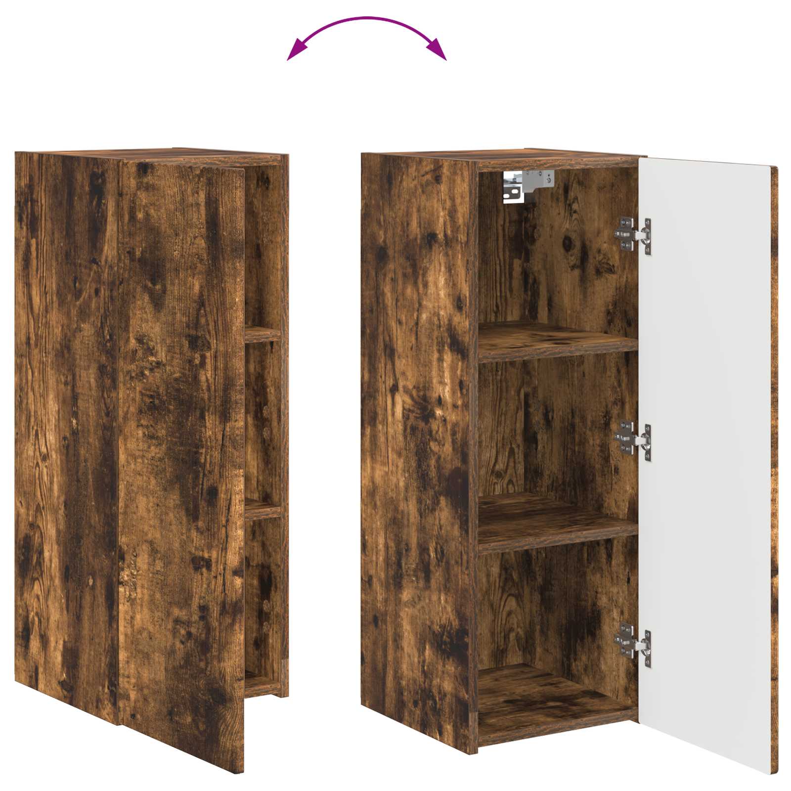 Tv-meubelset Wandgemonteerd 2 pcs Gerookt eiken Bewerkt hout is nu te koop bij PeponiXL, paradijselijk wonen!