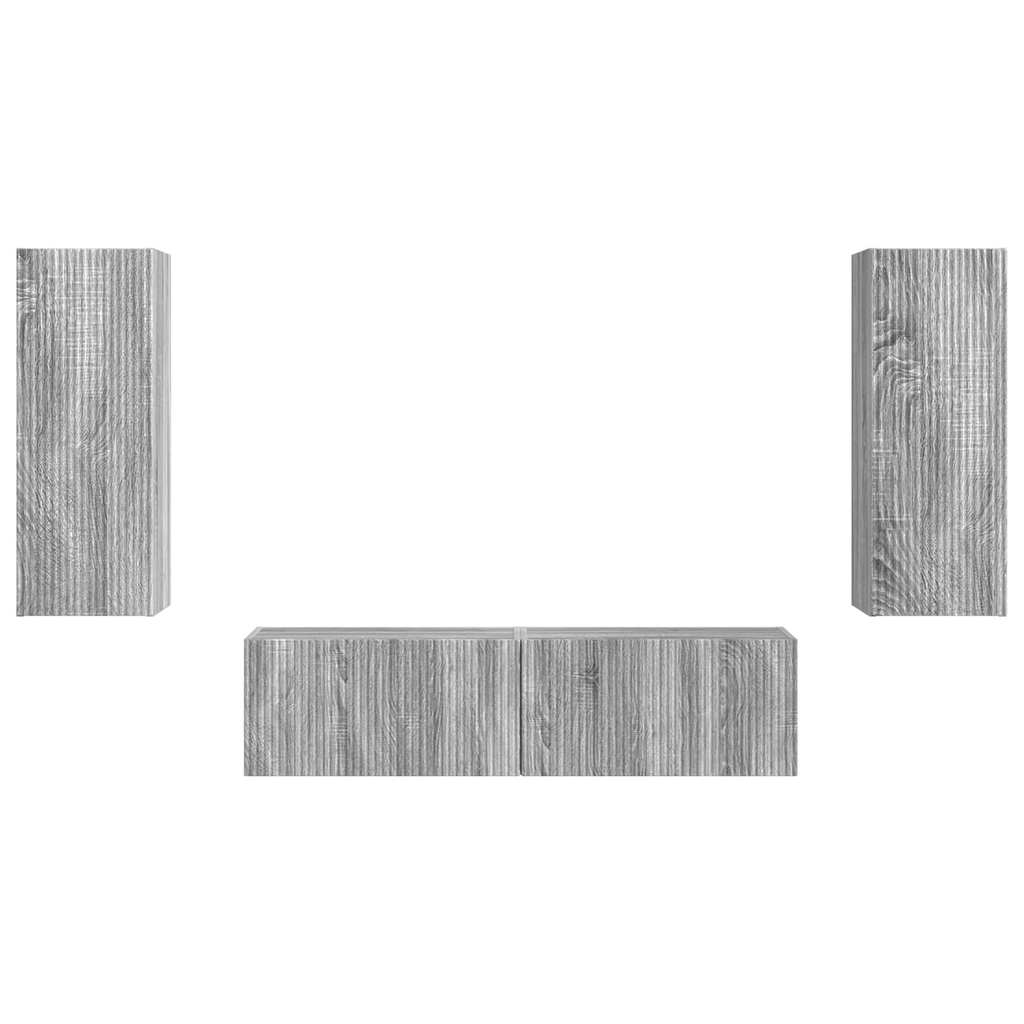 Tv-meubelset Wandgemonteerd 2 pcs Grijs Sonoma Bewerkt hout is nu te koop bij PeponiXL, paradijselijk wonen!