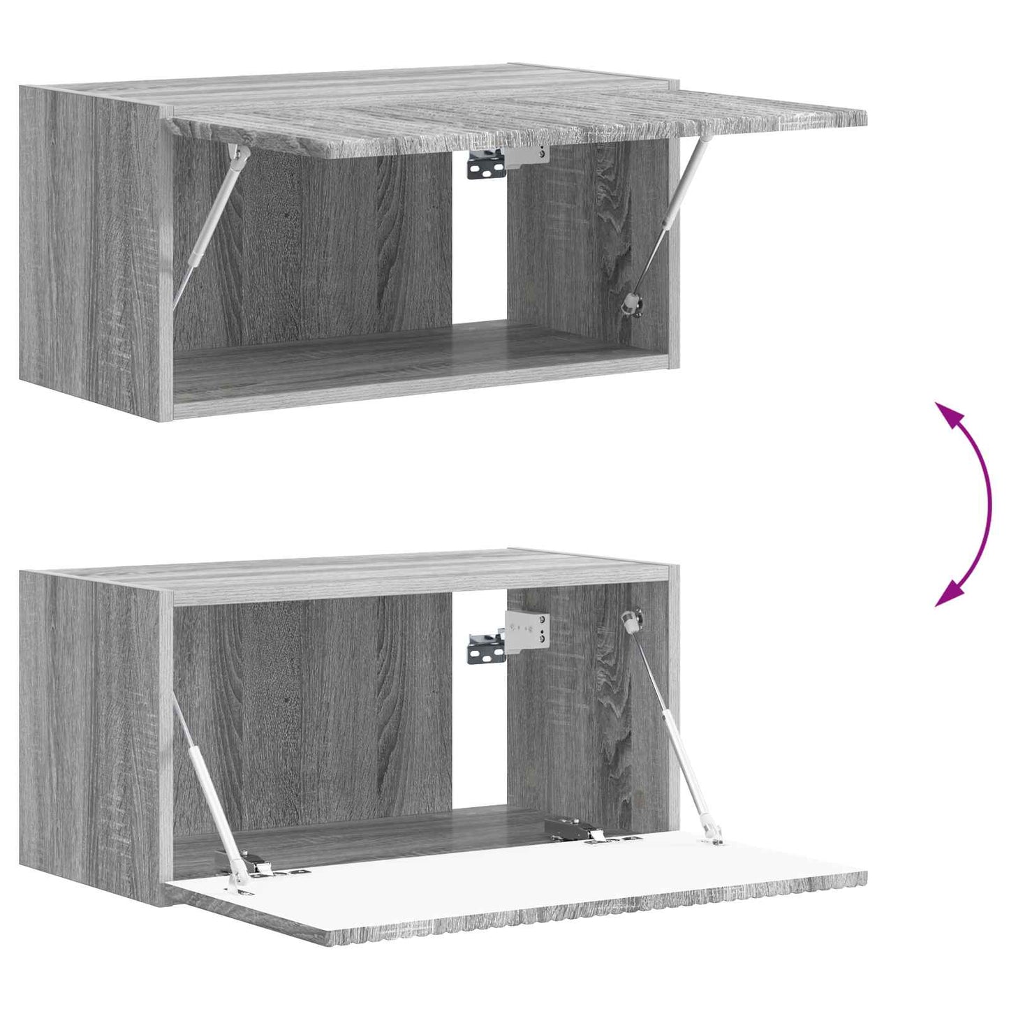 Tv-meubelset Wandgemonteerd 2 pcs Grijs Sonoma Bewerkt hout is nu te koop bij PeponiXL, paradijselijk wonen!