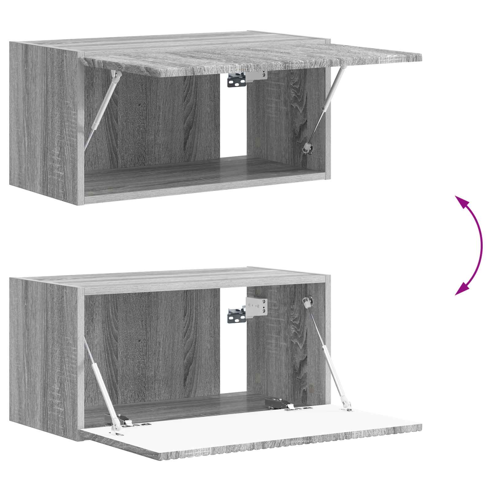 Tv-meubelset Wandgemonteerd 2 pcs Grijs Sonoma Bewerkt hout is nu te koop bij PeponiXL, paradijselijk wonen!
