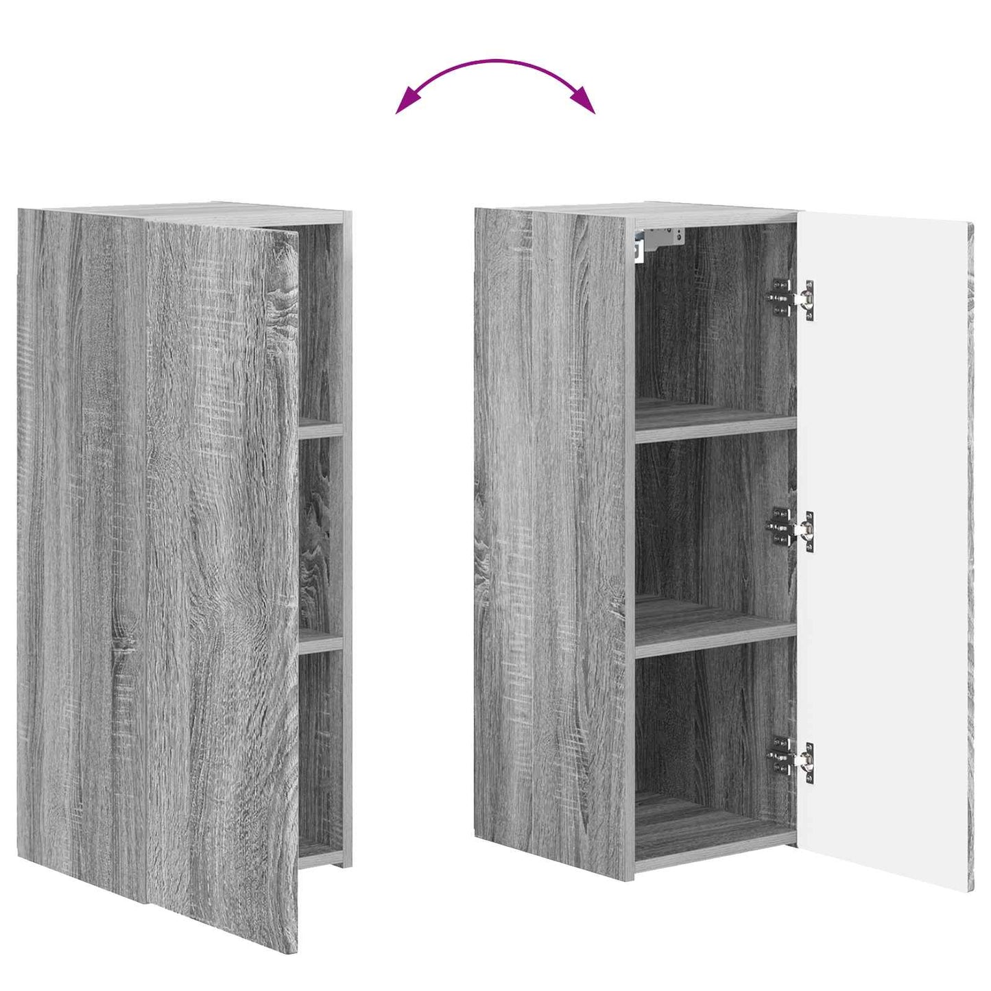 Tv-meubelset Wandgemonteerd 2 pcs Grijs Sonoma Bewerkt hout is nu te koop bij PeponiXL, paradijselijk wonen!