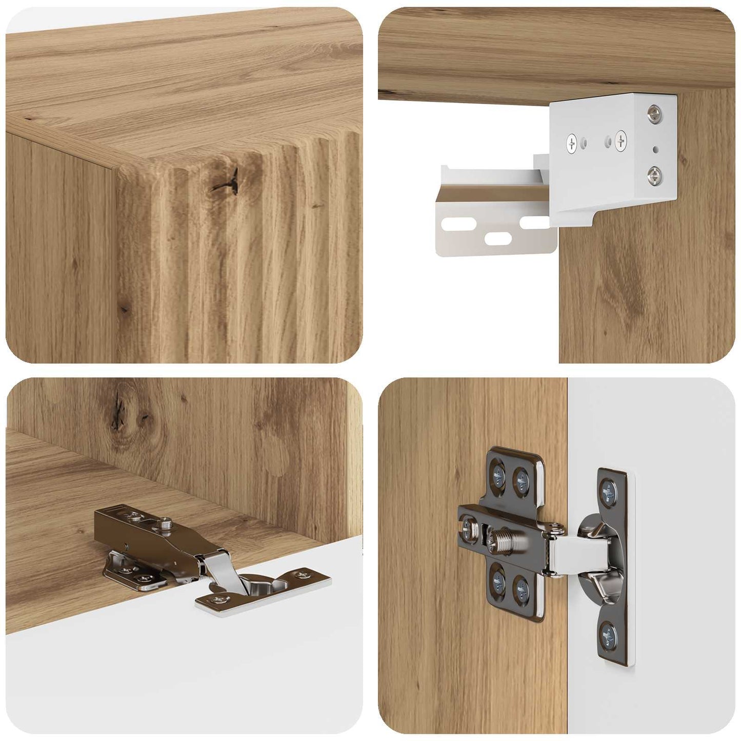 Tv-meubelset Wandgemonteerd 2 pcs Artisan Eiken Bewerkt hout is nu te koop bij PeponiXL, paradijselijk wonen!