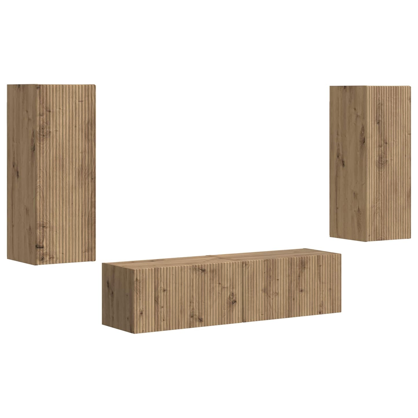 Tv-meubelset Wandgemonteerd 2 pcs Artisan Eiken Bewerkt hout is nu te koop bij PeponiXL, paradijselijk wonen!