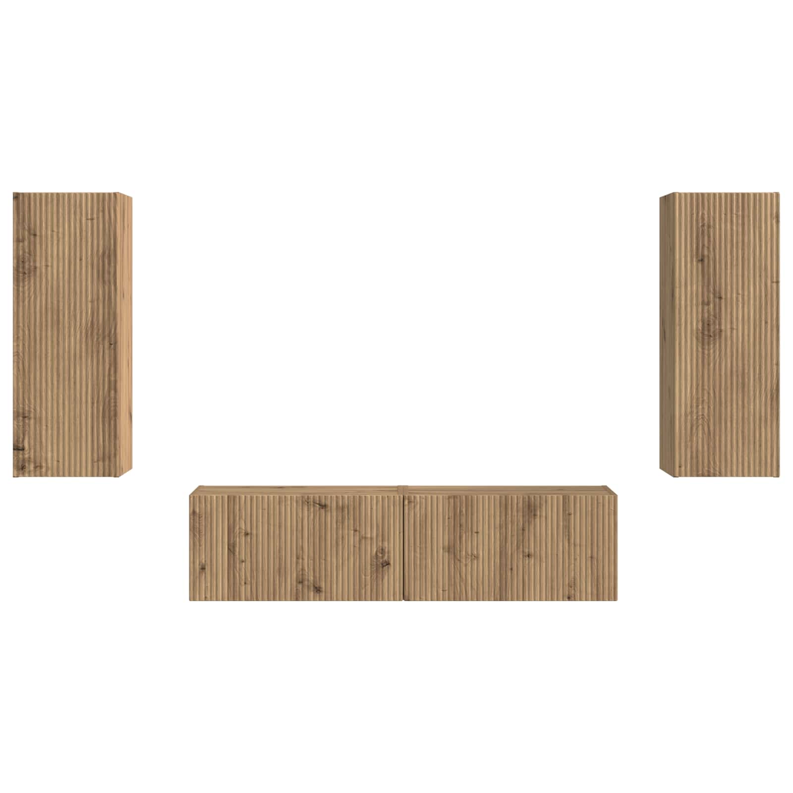 Tv-meubelset Wandgemonteerd 2 pcs Artisan Eiken Bewerkt hout is nu te koop bij PeponiXL, paradijselijk wonen!