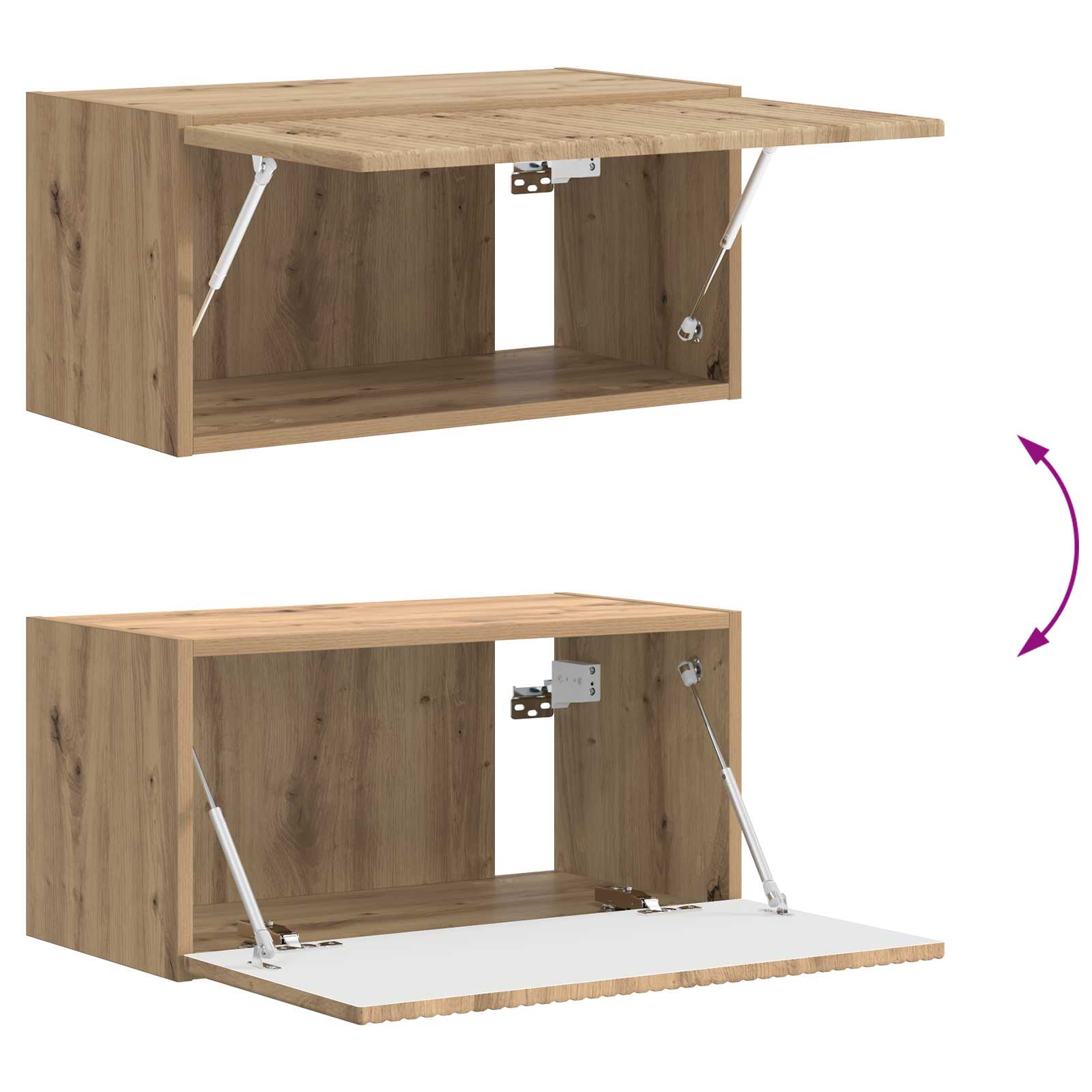 Tv-meubelset Wandgemonteerd 2 pcs Artisan Eiken Bewerkt hout is nu te koop bij PeponiXL, paradijselijk wonen!