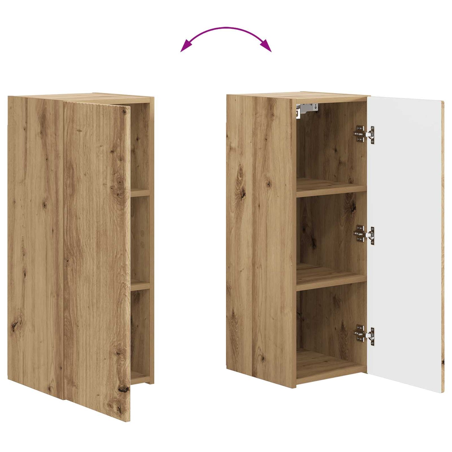 Tv-meubelset Wandgemonteerd 2 pcs Artisan Eiken Bewerkt hout is nu te koop bij PeponiXL, paradijselijk wonen!