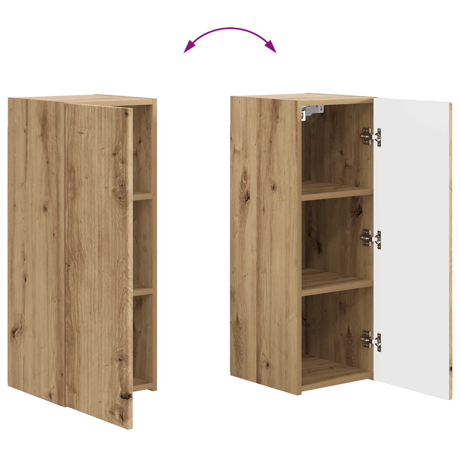 Tv-meubelset Wandgemonteerd 2 pcs Artisan Eiken Bewerkt hout is nu te koop bij PeponiXL, paradijselijk wonen!