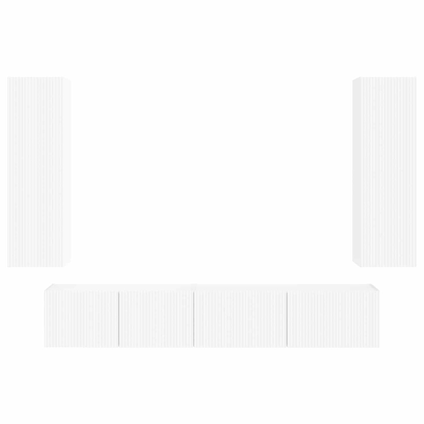 Tv-meubelset Wandgemonteerd 3 pcs Wit Bewerkt hout is nu te koop bij PeponiXL, paradijselijk wonen!