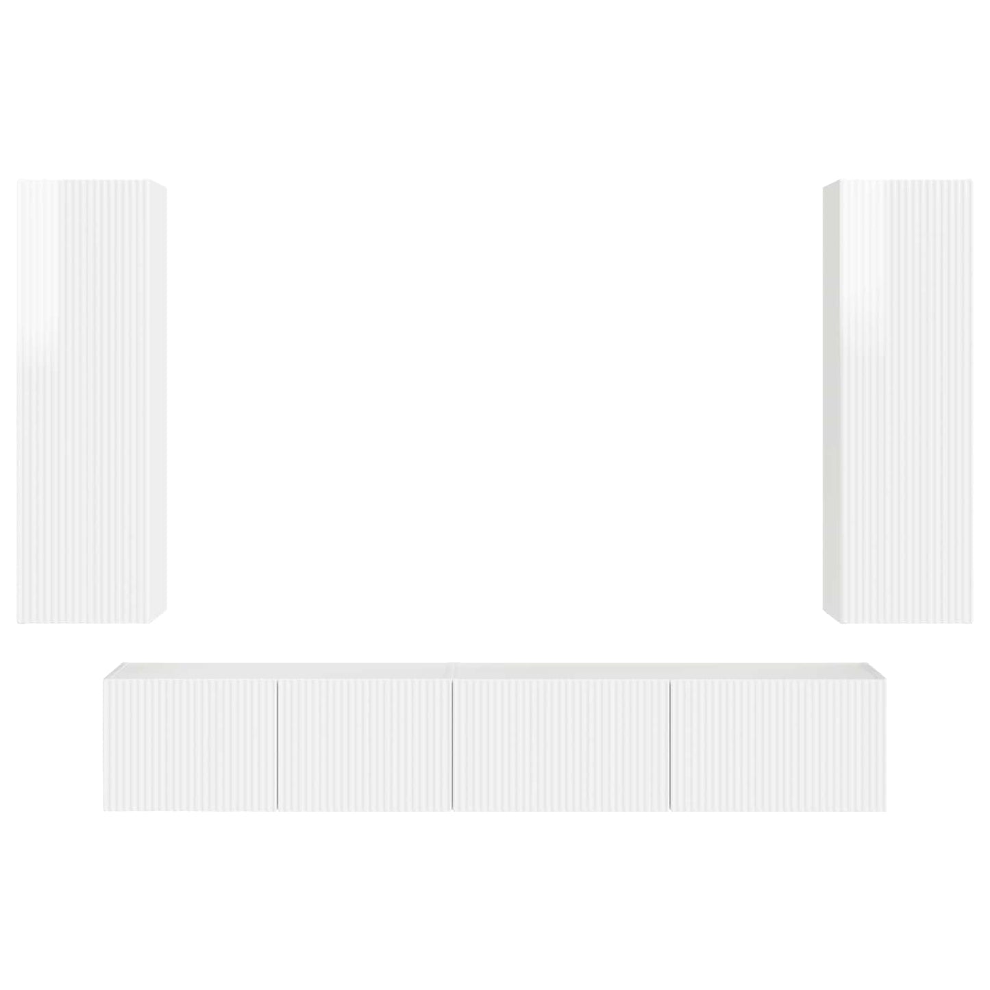 Tv-meubelset Wandgemonteerd 3 pcs Hoogglans wit Bewerkt hout is nu te koop bij PeponiXL, paradijselijk wonen!